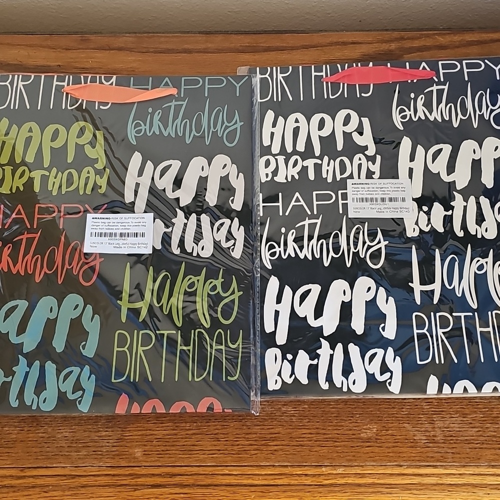 2 Colorful Birthday Gift Bags Sets